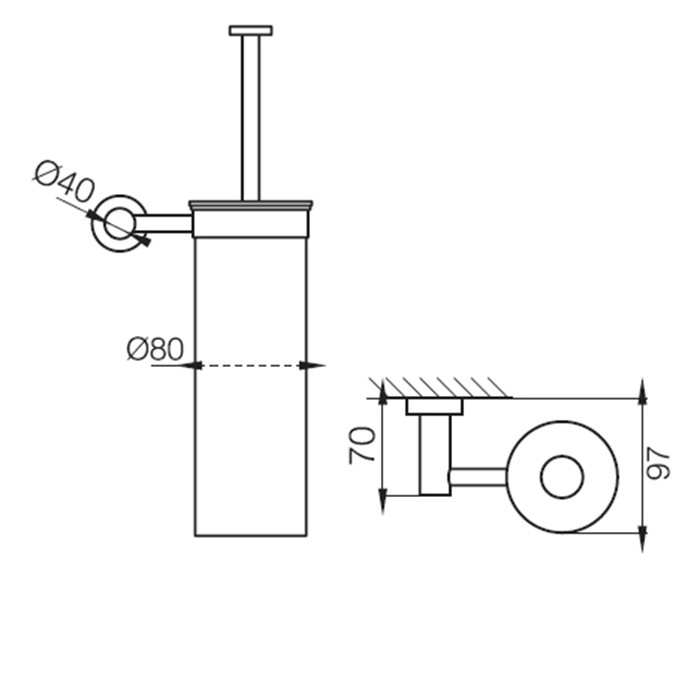Fima Carlo Frattini ёршик настенный, rotola, черный арт. f6006/2ns