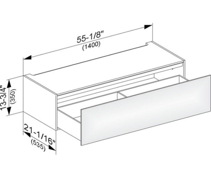 Keuco модуль нижнего шкафа для встройки снизу, с одним выдвижным ящиком, с внутренней светодиодной подсветкой, edition 11, трюфель арт. 31313 140100