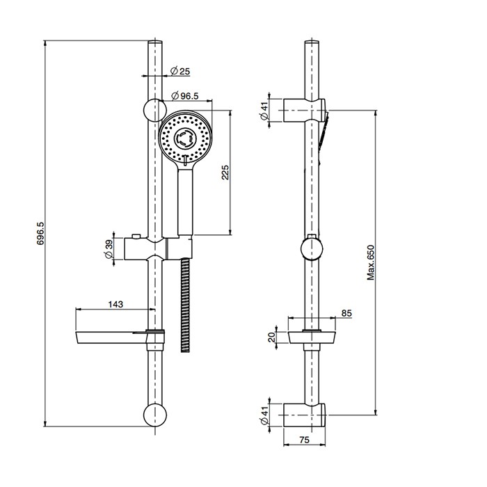 Fima Carlo Frattini душевой гарнитур 70см, регулируемая высота, шланг 150см, ручной душ 3 режима, мыльница sliding rail, хром арт. f2297ncr