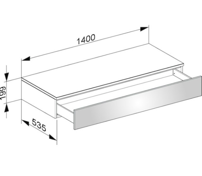 Keuco тумба боковая подвесная с одним выдвижным фронтальным ящиком антарцит, edition 400, антрацит арт. 31760 390000