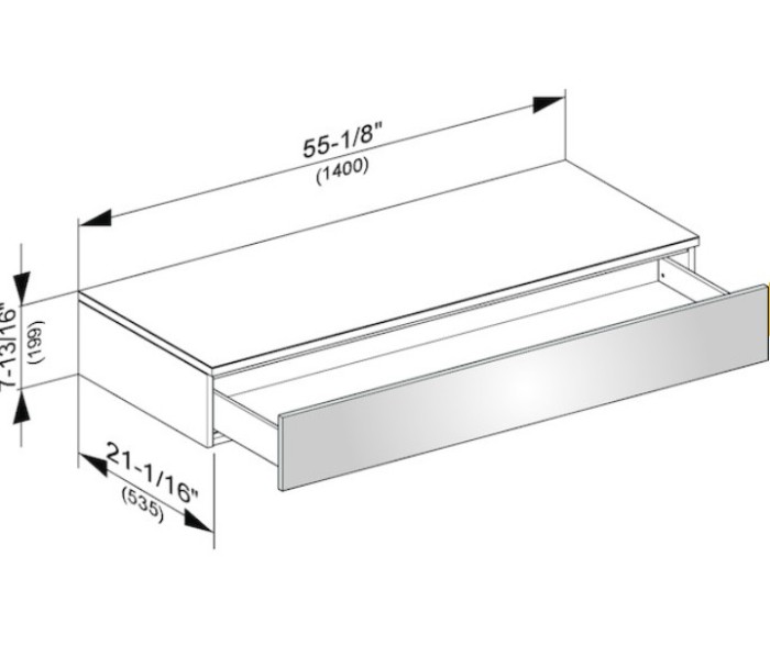 Keuco тумба боковая подвесная с одним выдвижным фронтальным ящиком антарцит, edition 400, антрацит арт. 31760 390000
