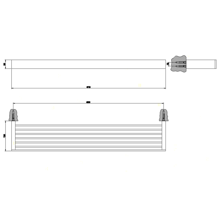 Gessi Полочка 60см, подвесная, Rettangolo, 20949#031 цвет: хром
