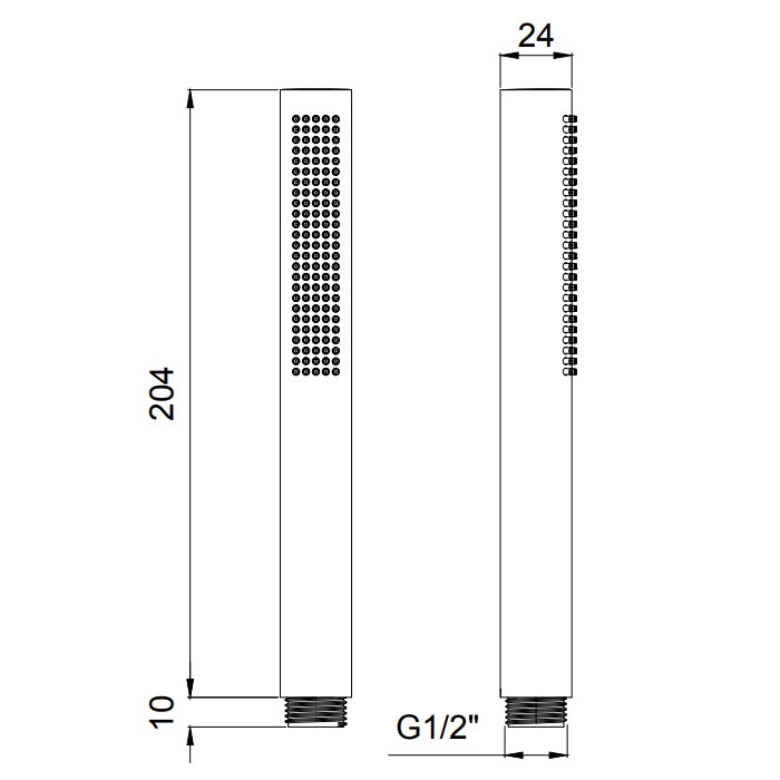 Лейка душевая ручная, с одним типом струи, Almar Velvet, E082126.NB цвет: никель брашированный