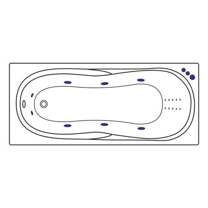 Ванна 170x75 smart nano, Excellent Sekwana, золото арт. WAEX.SEK17.SMARTNANO.GL