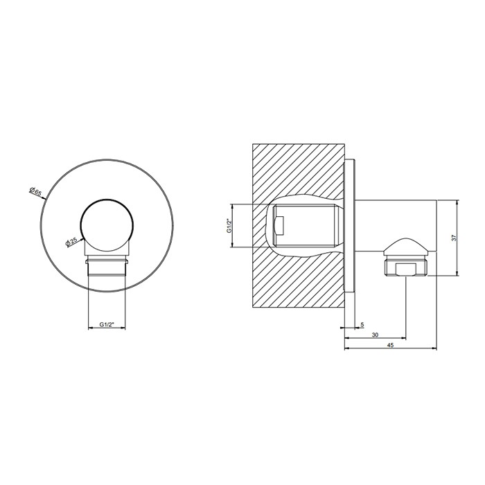 Gessi Вывод воды из стены, 63469#149 цвет: finox brushed nickel