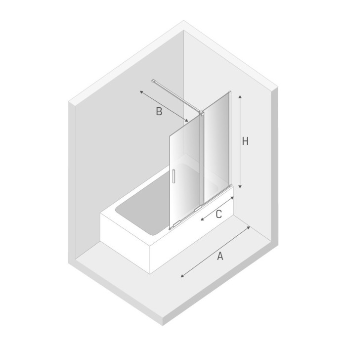 Шторка для ванны 80x150, New trendy Smart light gold, светлое золото арт. EXK-4302