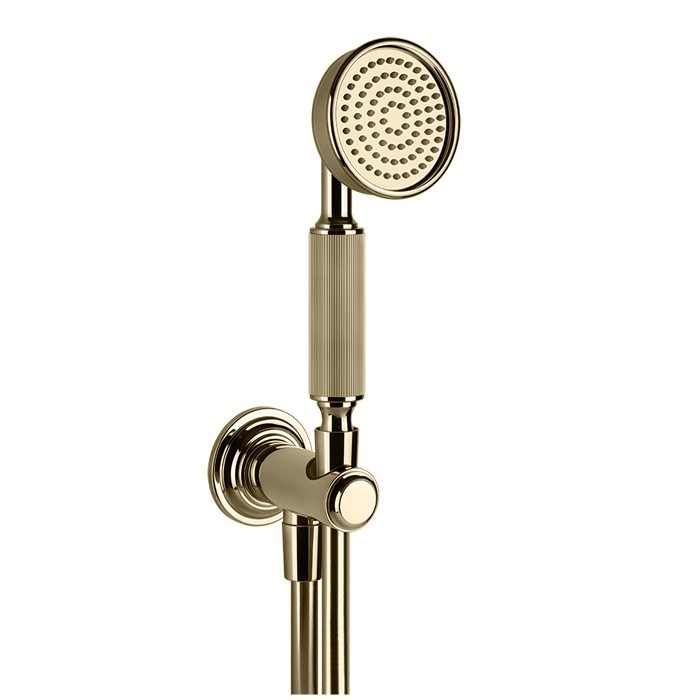 Gessi Комплект для душа с ручным душем, шлангом 150см., держателем с подводом воды, Venti20, 65123#720 цвет: nickel pvd