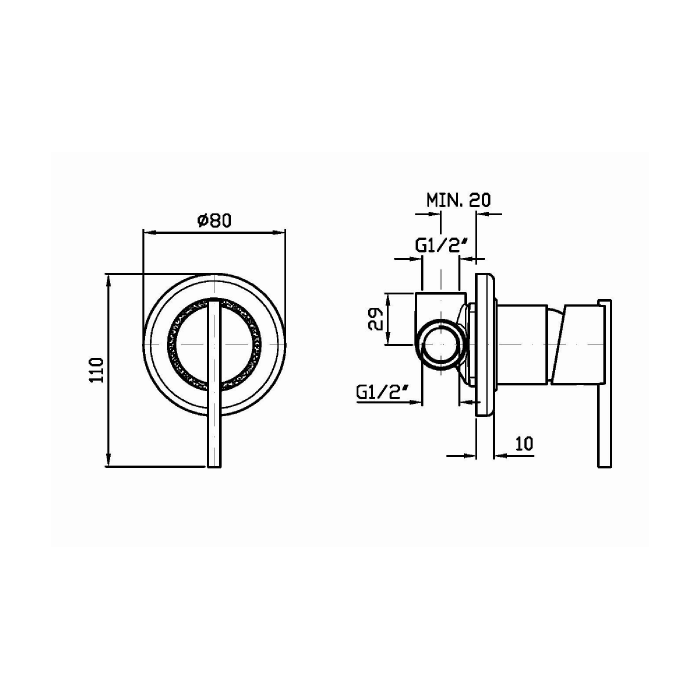Zucchetti встроенный однорычажный смеситель для душа, zxs, хром арт. zxs129 r99499
