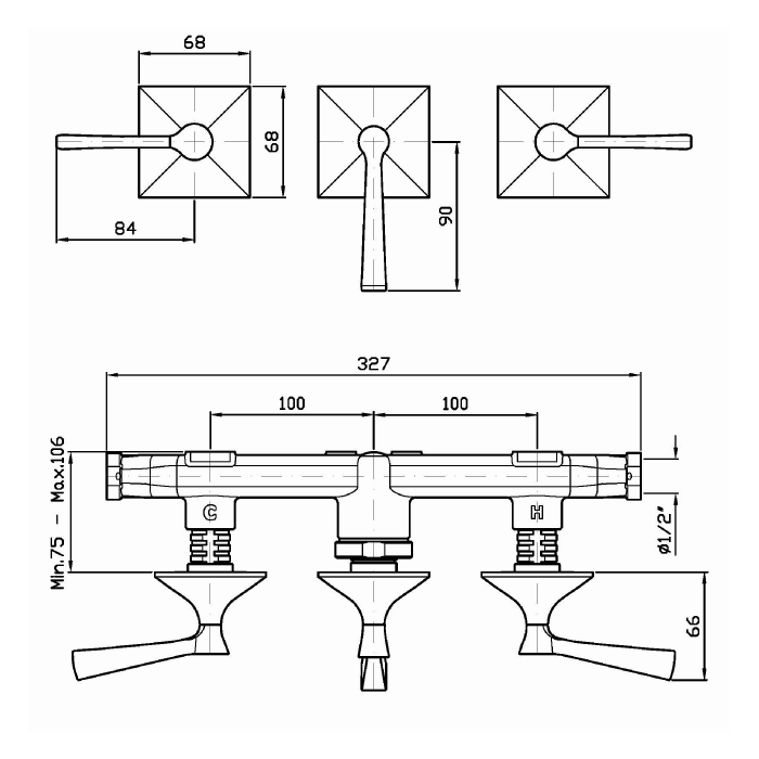 Zucchetti смеситель для душа, с переключателем на 2 потока, bellagio, золото арт. zb2695.c40