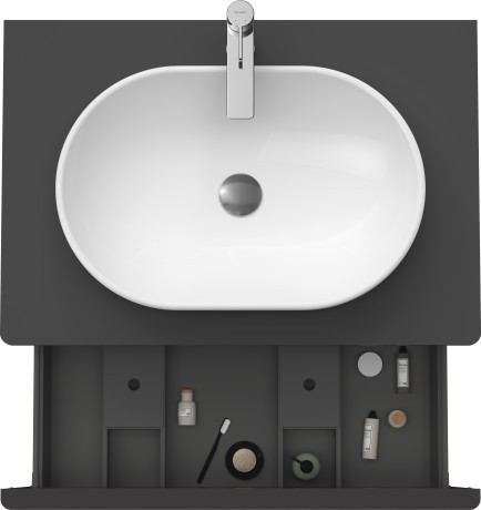 Duravit тумба подвесная под раковину 800 мм х 550 мм, с консолью, d-neo, de494704949 цвет: графит матовый