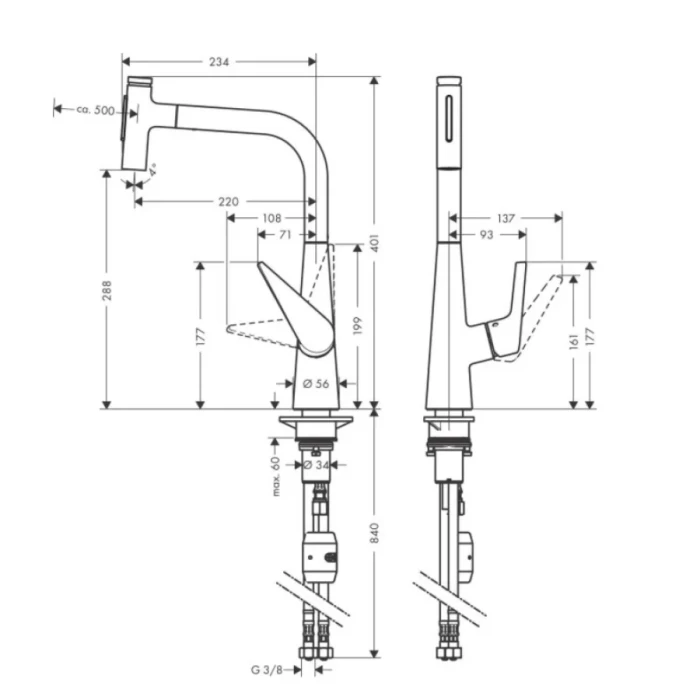 Hansgrohe смеситель для кухни, Talis Select M51, нержавеющая сталь арт. 72823800