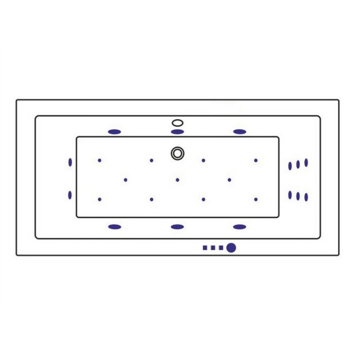 Встраиваемая ванна 170x80 ultra, Whitecross Savia duo, хром арт. 0103.170080.100.ULTRA.CR