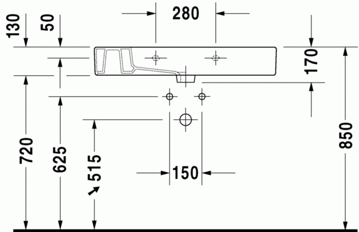 Duravit раковина для мебели 85х49 см, vero, 0329850000 цвет: белый