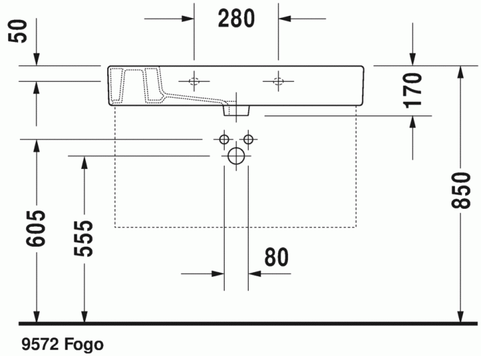 Duravit раковина для мебели 85х49 см, vero, 0329850000 цвет: белый