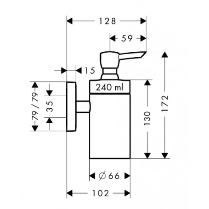 Hansgrohe дозатор 125 мл, PuraVida, хром арт. 41503000