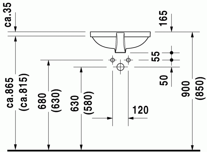 Duravit раковина встраиваемая снизу 46х31 см, foster, 0336430000 цвет: белый