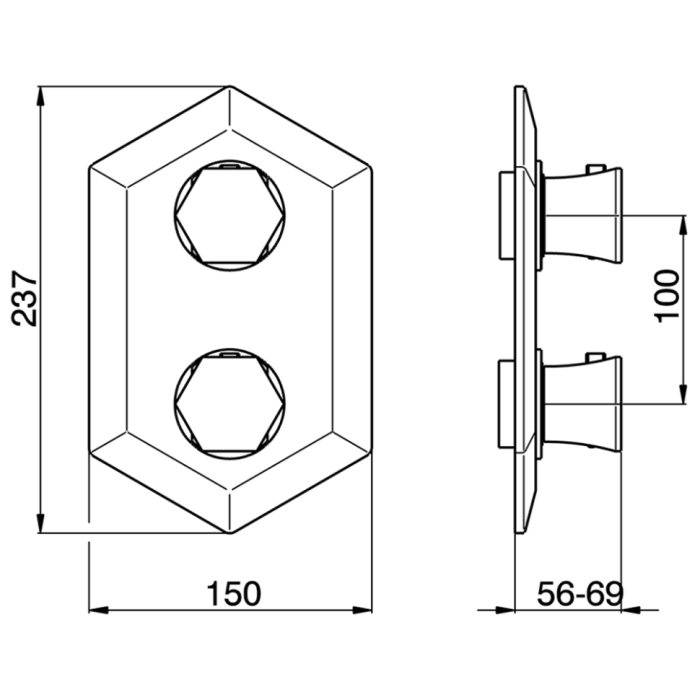 Cisal встраиваемый термостатический смеситель для душа za01910004 cherie, цвет: хром