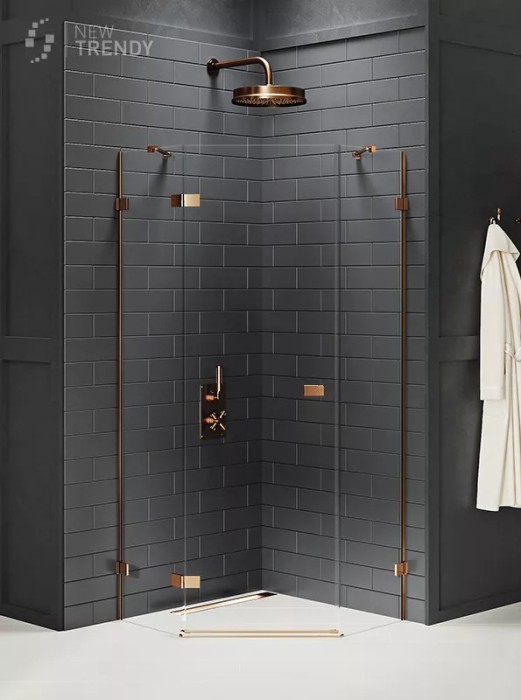Душевое ограждение l 90x90x200, New trendy Avexa copper brushed, браширо арт. EXK-3820