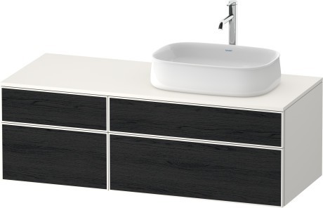 Duravit тумба подвесная с вырезом под раковину справа 550 мм х 1300 мм х 442 мм, zencha, ze4827016840000 цвет: чёрный дуб/белый суперматовый