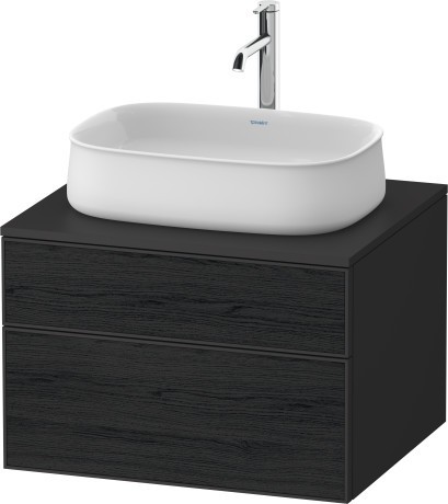 Duravit тумба подвесная с вырезом под раковину 550 мм х 650 мм х 442 мм, zencha, ze4820016800000 цвет: чёрный дуб/графит суперматовый