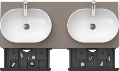 Duravit тумба подвесная под две раковины de49704343 1400 мм х 550 мм, d-neo, de4970b4343 цвет: базальт матовый