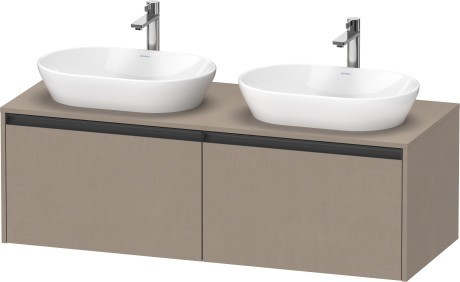 Duravit тумба подвесная под две раковины 550 мм х 1400 мм х 459 мм, ketho.2, k24888b75750000 цвет: лён