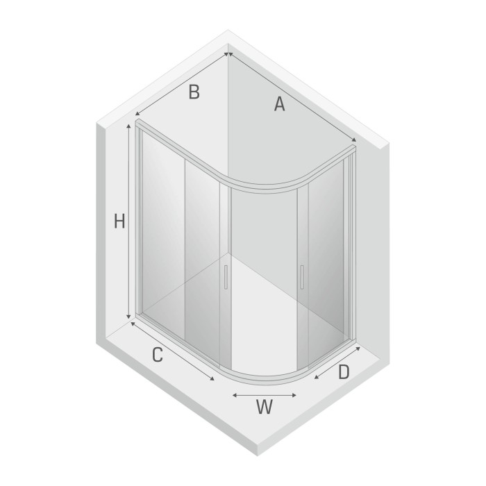 Душевое ограждение 100x80x195, New trendy New maxima, хром арт. K-0577