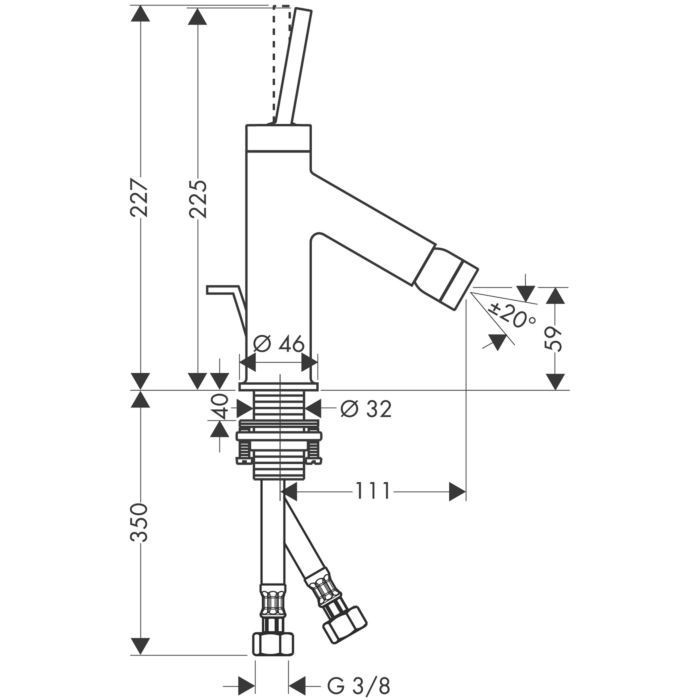 AXOR смеситель для биде, Starck, красное золото арт. 10211300