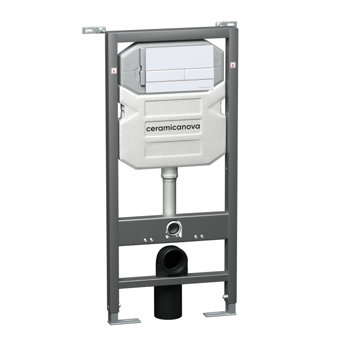 Ceramicanova инсталляция с кнопкой envision/ flat, cn1002w цвет: белый