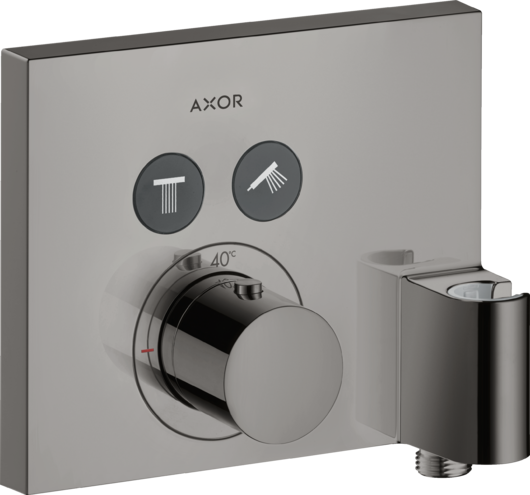 AXOR термостат для душа со шланговым подключением и держателем душа, ShowerSelect, полированный черный хром арт. 36712330