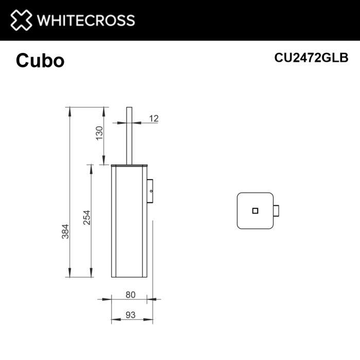 Ершик для унитаза, подвесной, Whitecross Cubo gold brushed, брашированное золото арт. CU2472GLB