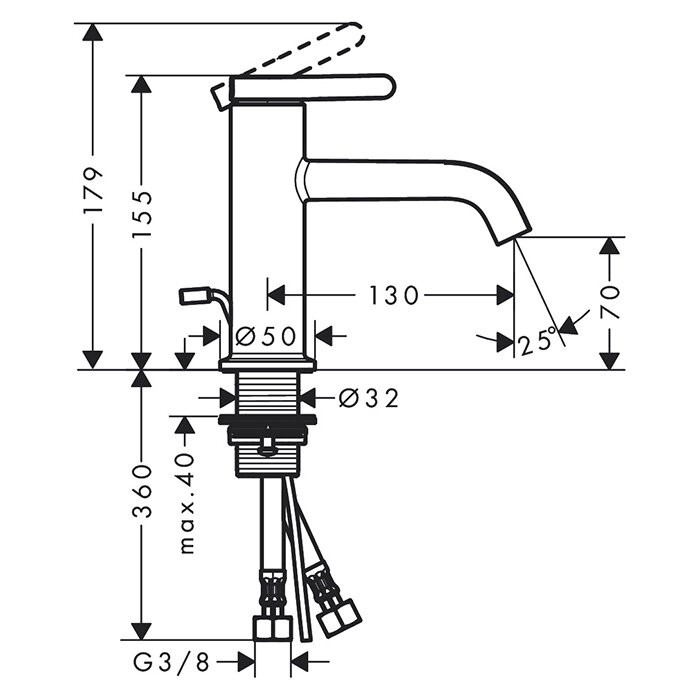 AXOR смеситель для раковины, One, золото арт. 48000990