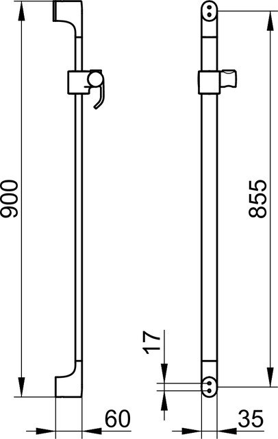 Keuco душевая штанга 900 мм, edition 400, хром арт. 51585 010900
