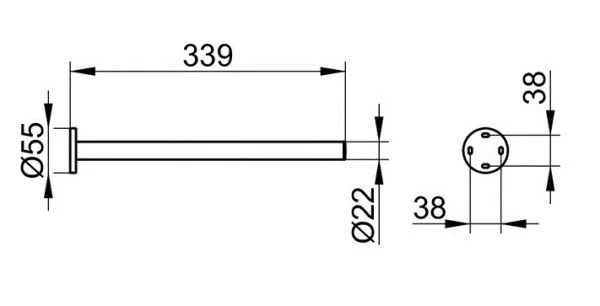 Keuco держатель для полотенца 34 см, plan, хром арт. 14923 070000