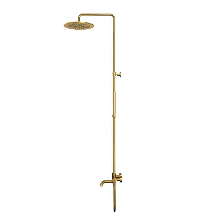 Термостатическая система для ванны наружного монтажа, Whitecross Y brushed gold, брашированное золото арт. Y1234GLB