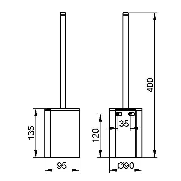 Keuco ершик для туалета с белой колбой анодированный, plan, белый, хром арт. 14972 170100