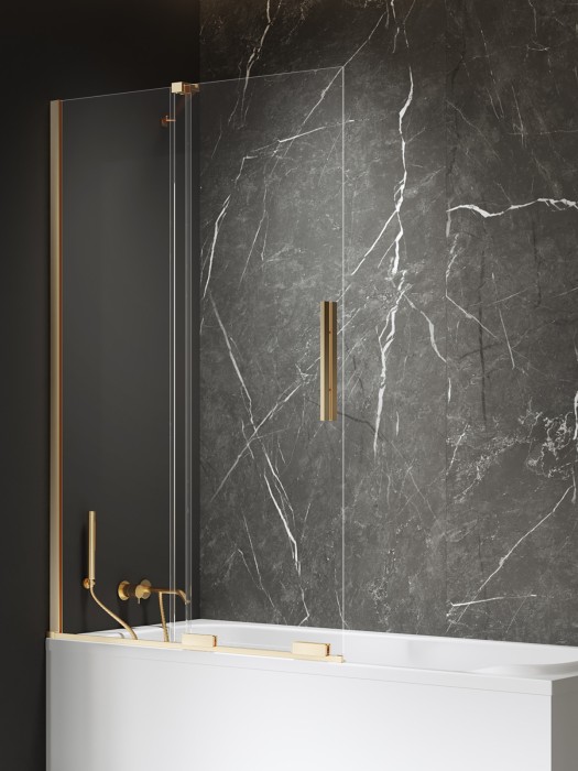Шторка для ванны 100x150, New trendy Smart gold brushed, брашированное золото арт. EXK-7787-WU