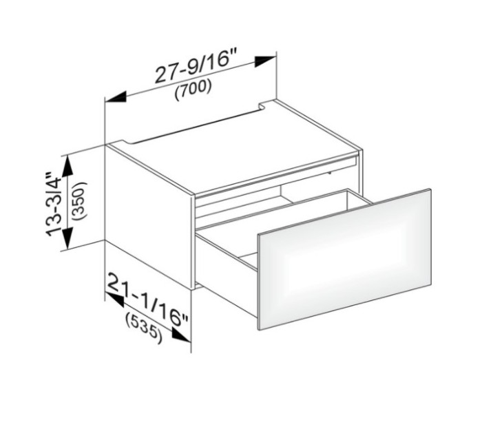Keuco модуль нижнего шкафа для встройки снизу, с одним выдвижным ящиком, с внутренней светодиодной подсветкой, edition 11, белый арт. 31311 210100