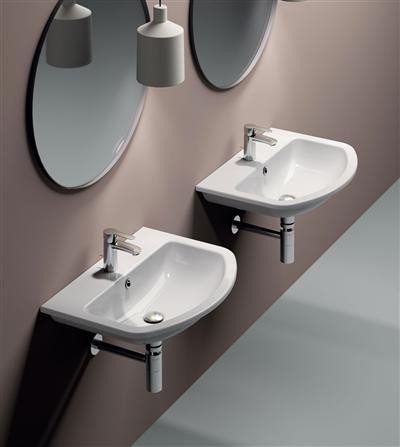 GSI Подвесная раковина 64х48х18,5 см, с переливом, санфарфор, с отв. под смеситель, City - 9131111