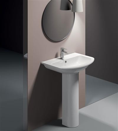 GSI Подвесная раковина 64х48х18,5 см, с переливом, санфарфор, с отв. под смеситель, City - 9131111