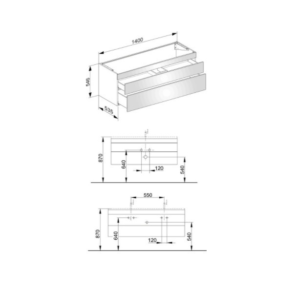 Keuco тумба подвесная под раковину с двумя выдвижными ящиками, edition 400, белый арт. 31561 380000
