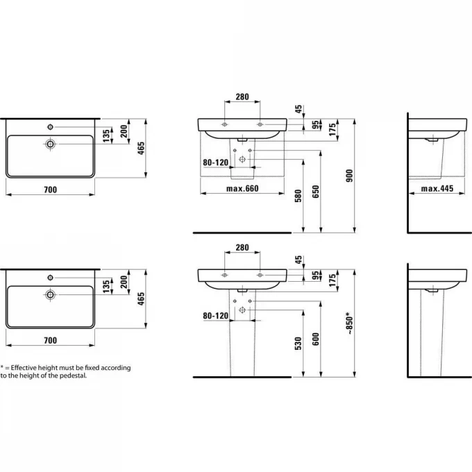 LAUFEN раковина подвесная 70x46, PRO S - 8.1096.7.000.104.1
