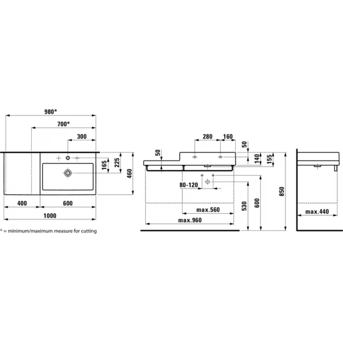 LAUFEN полотенцедержатель для раковины 1843.1/2/5/6/7, LIVING - 8.9542.6.004.000.1