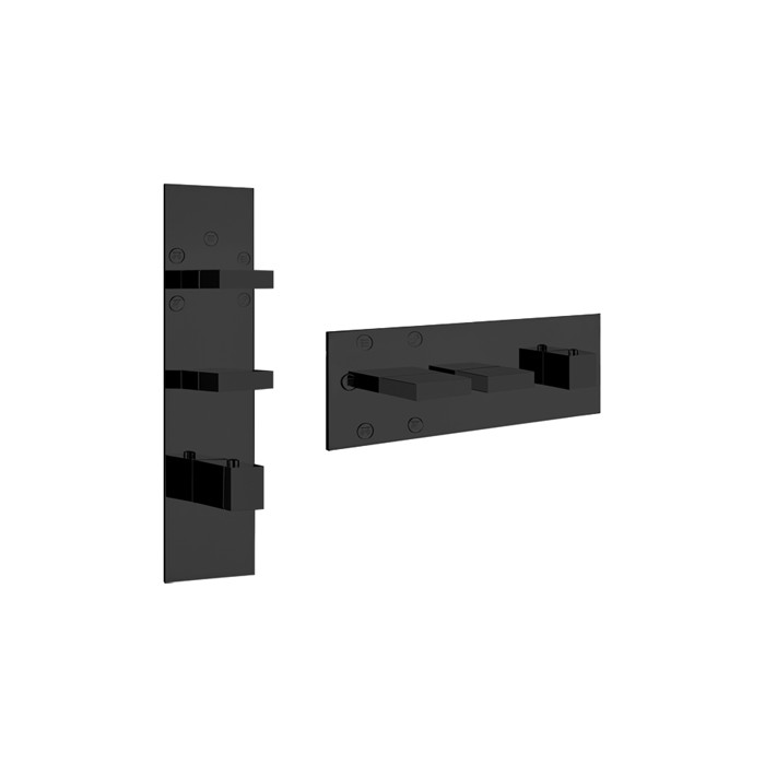 Gessi Смеситель для душа, встраиваемый, термостатический, подключение на 3/4”, с 5ю независимыми выходами, Rettangolo, 43032#299 цвет: black xl