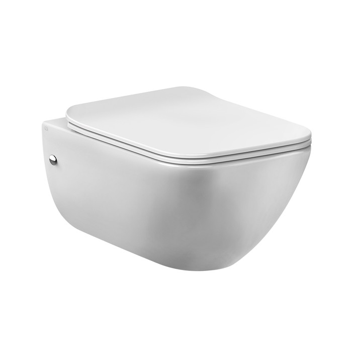 Gessi Унитаз подвесной 47.4х35.8х35см., с сиденьем микролифт, петли хром, с сифоном, Origini, 39118#531 цвет: matt white ceramic