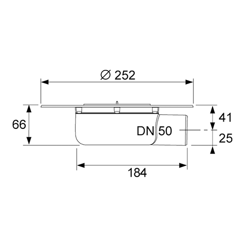 TECE сифон горизонтальный dn 50 для террас и балконов, - 3601401