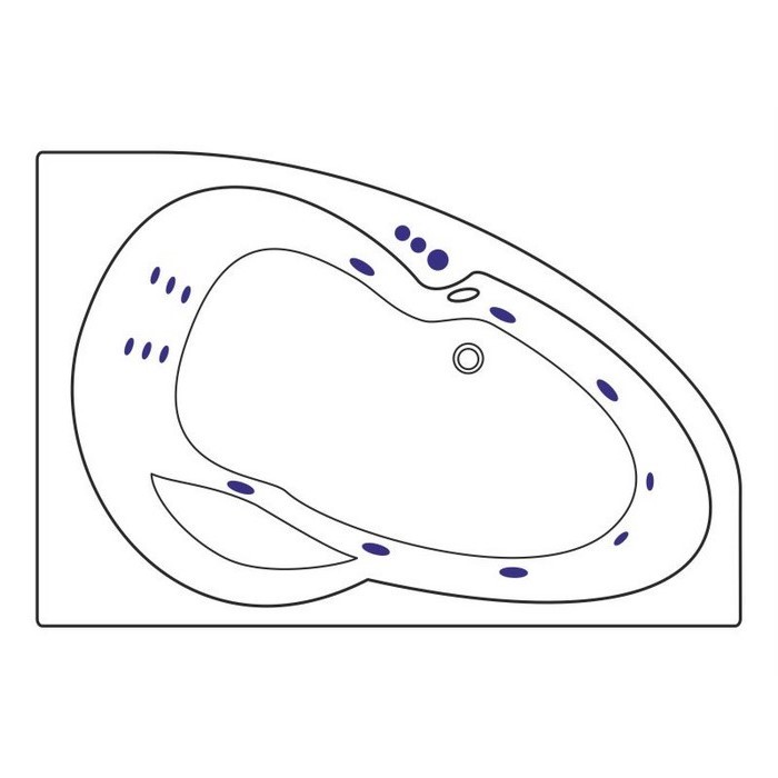 Угловая ванна 160x95 (правая) smart, Excellent Newa, бронза арт. WAEX.NEP16.SMART.BR