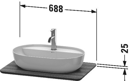 Duravit столешница для раковины массив американскогоа, luv, lu946007777 цвет: