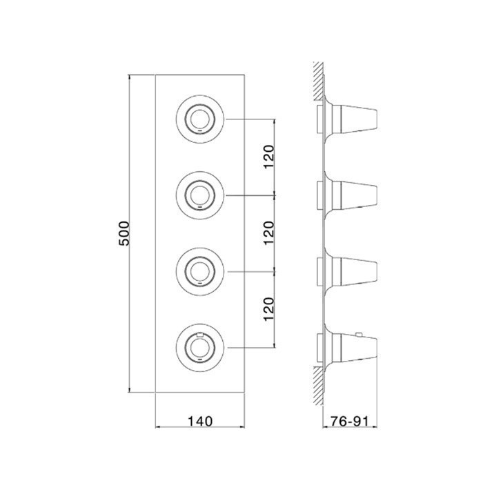 Cisal термостат для ванны - внешняя часть vi01v30040 vita cisal, цвет: чёрный матовый