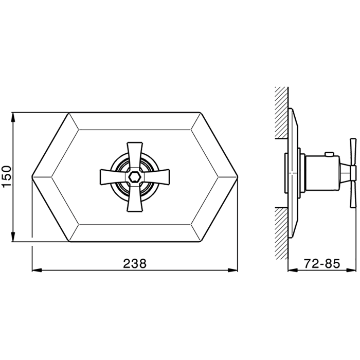 Cisal встраиваемый термостатический смеситель для душа cx0072006t cherie, цвет: хром